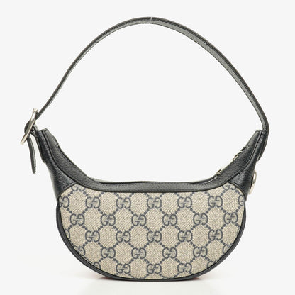 Gucci Ophidia GG Supreme Mini Tasche aus Canvas und navyblauem Leder