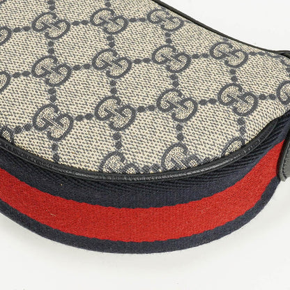 Gucci Ophidia GG Supreme Mini Tasche aus Canvas und navyblauem Leder