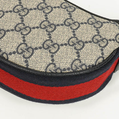 Gucci Ophidia GG Supreme Mini Tasche aus Canvas und navyblauem Leder