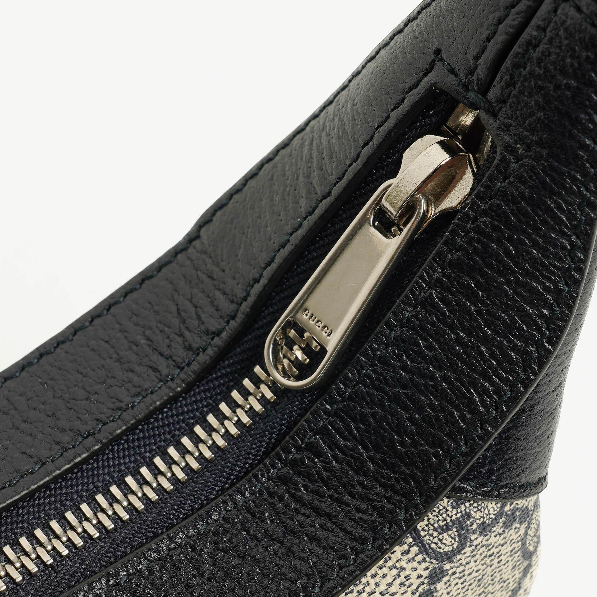 Gucci Ophidia GG Supreme Mini Tasche aus Canvas und navyblauem Leder