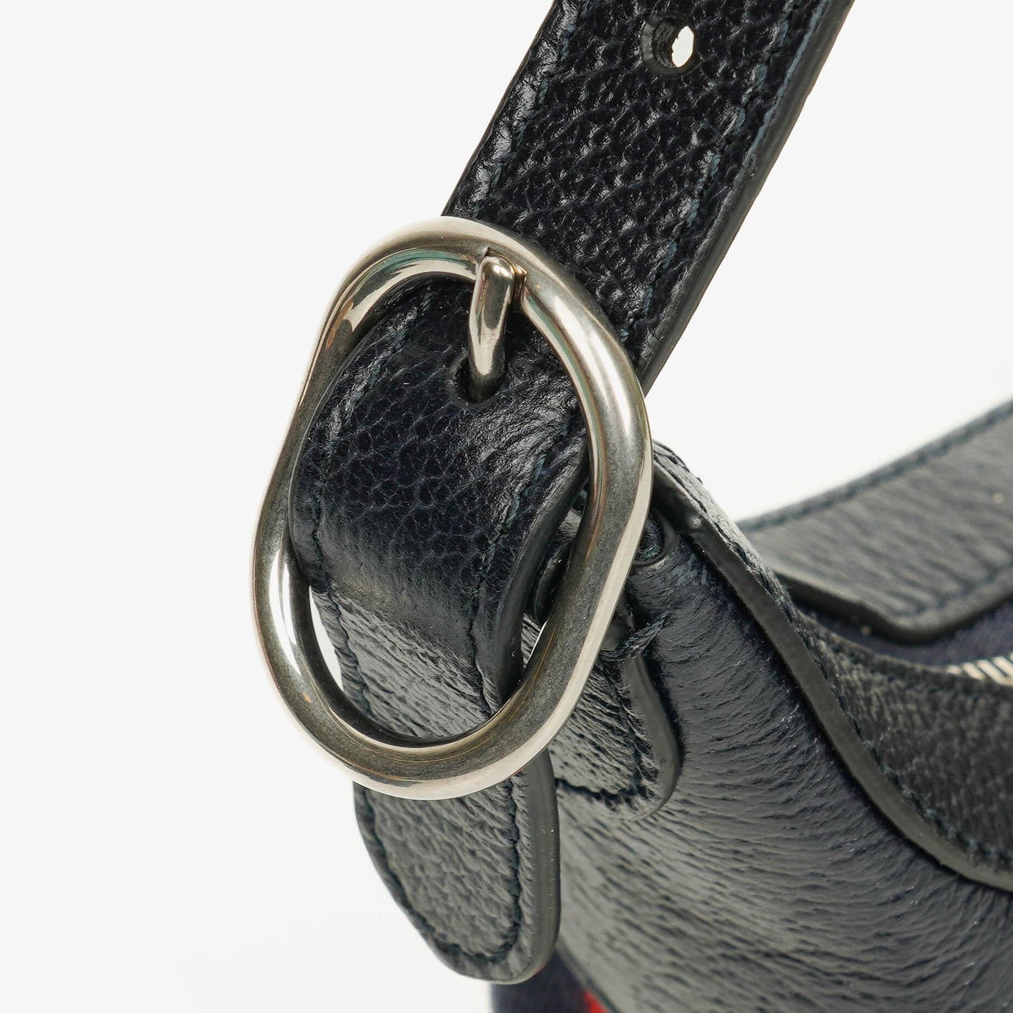 Gucci Ophidia GG Supreme Mini Tasche aus Canvas und navyblauem Leder