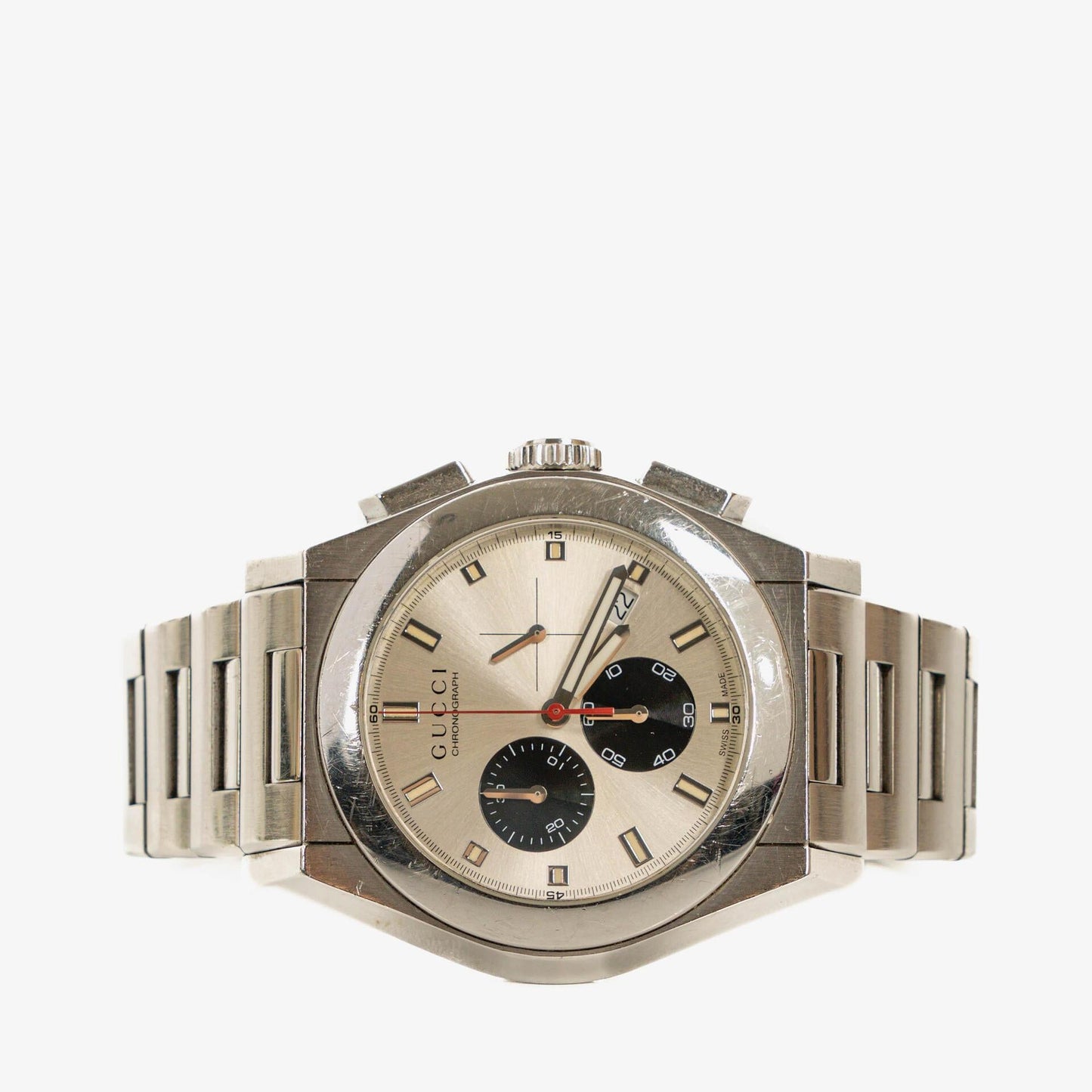 Gucci Pantheon Chronograph aus Edelstahl