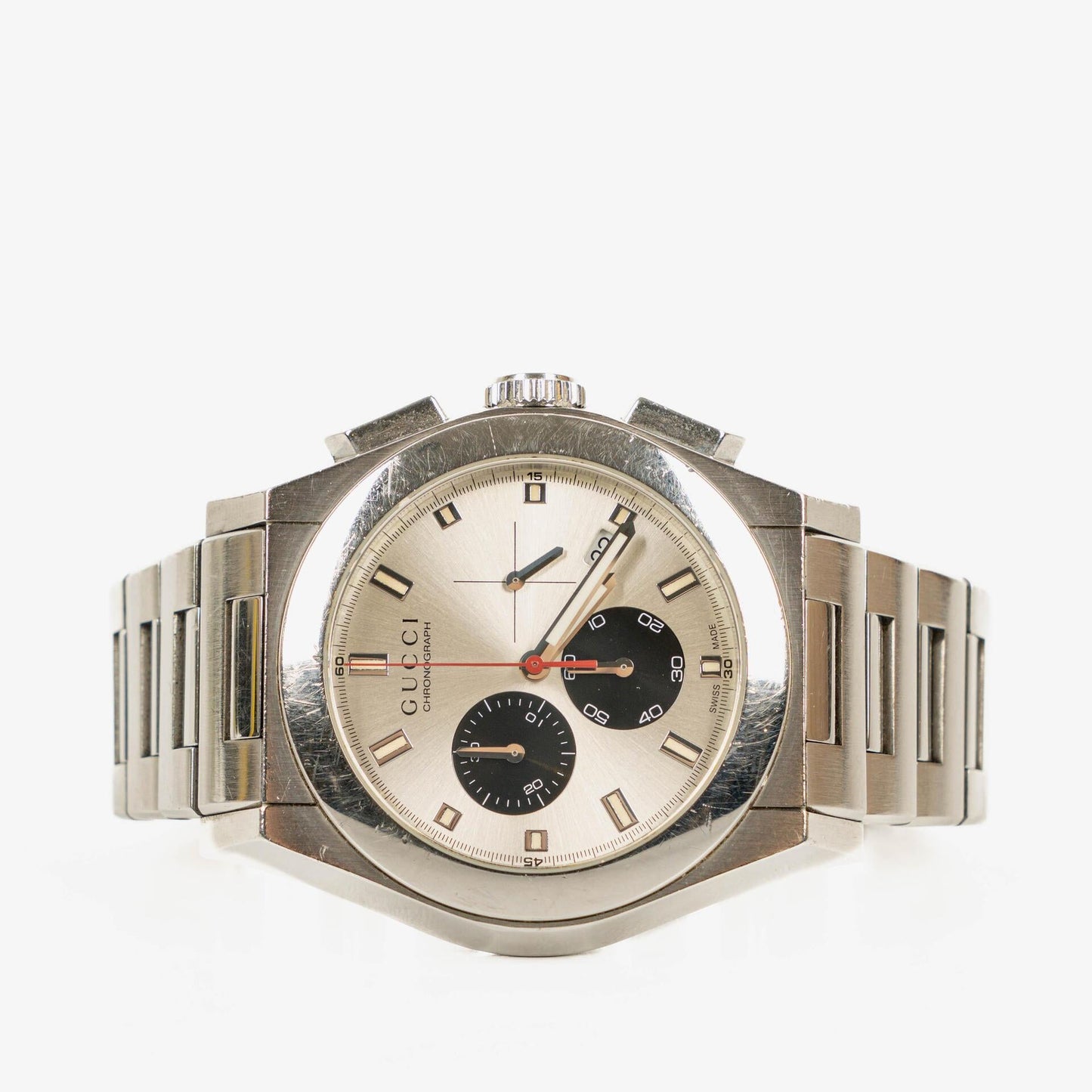 Gucci Pantheon Chronograph aus Edelstahl