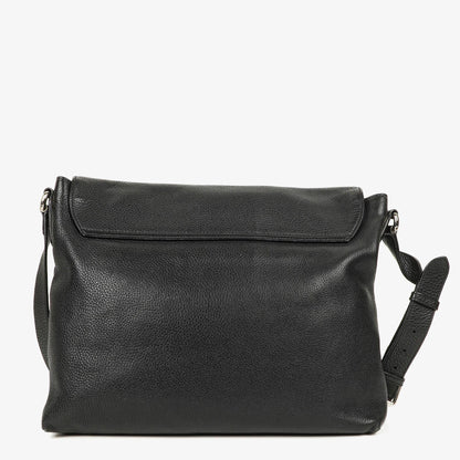 Gucci Messenger Tasche aus schwarzem genarbtem Leder