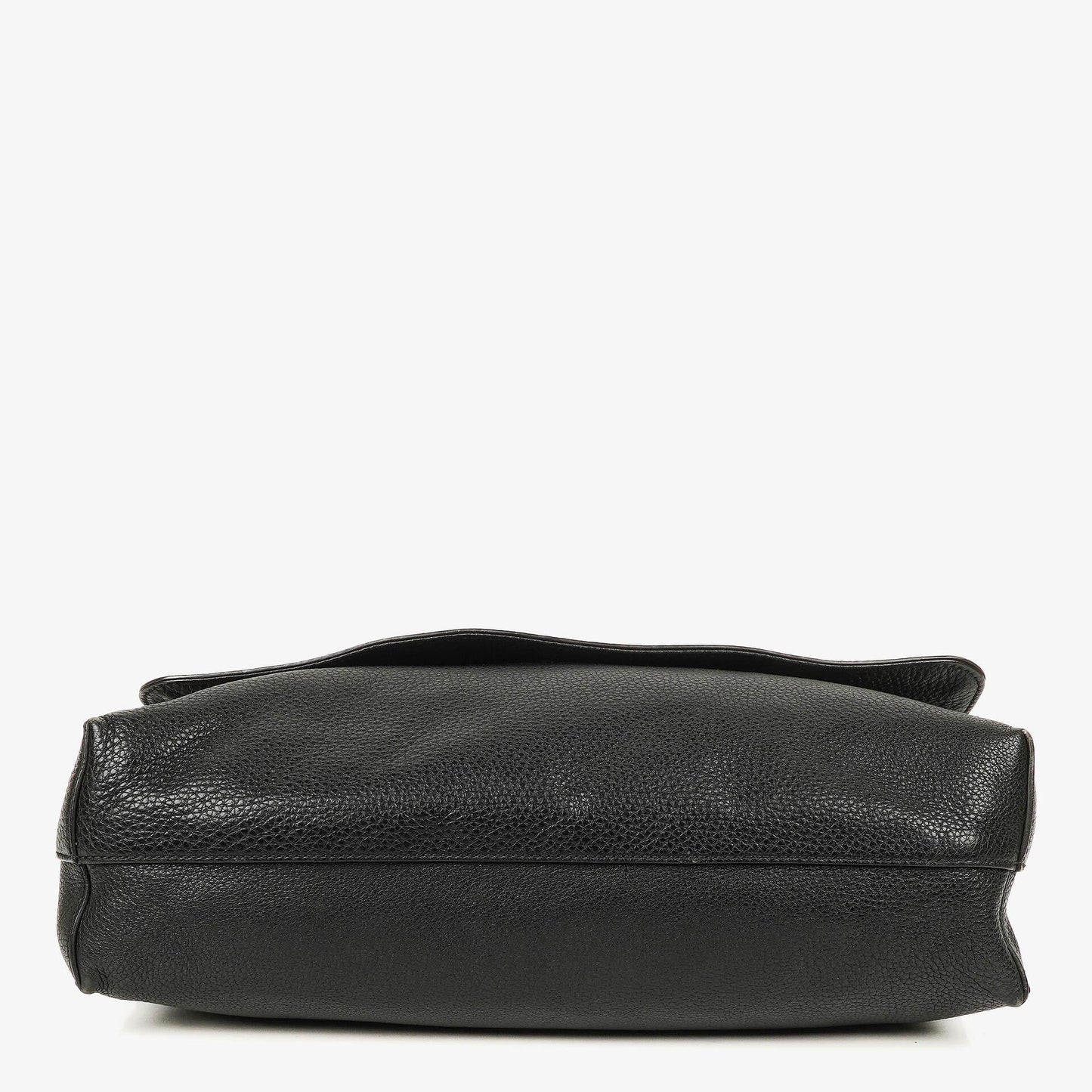 Gucci Messenger Tasche aus schwarzem genarbtem Leder