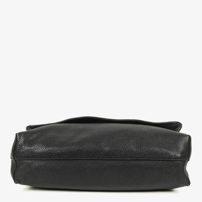 Gucci Messenger Tasche aus schwarzem genarbtem Leder