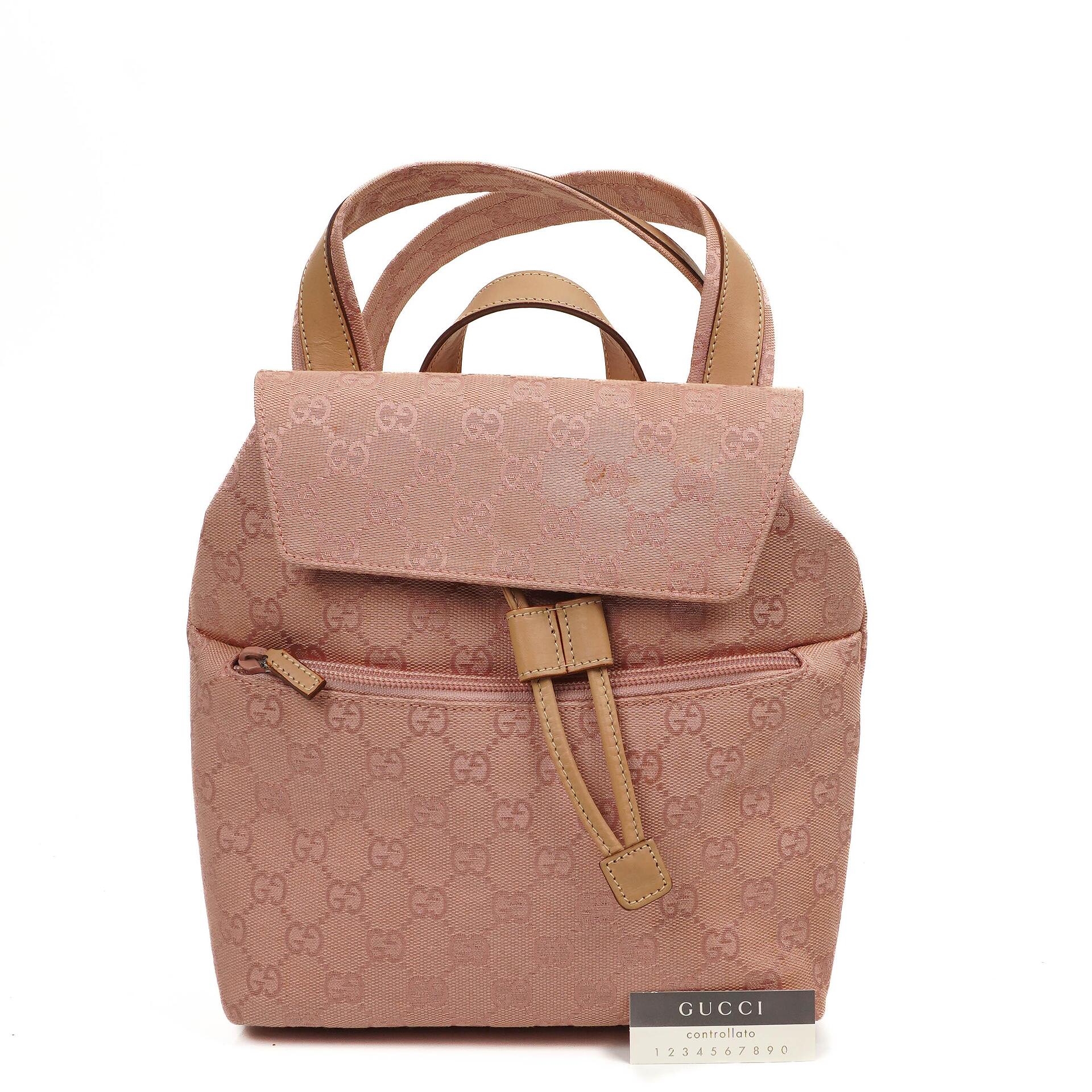 Gucci Pink GG Canvas Monogram Rucksack