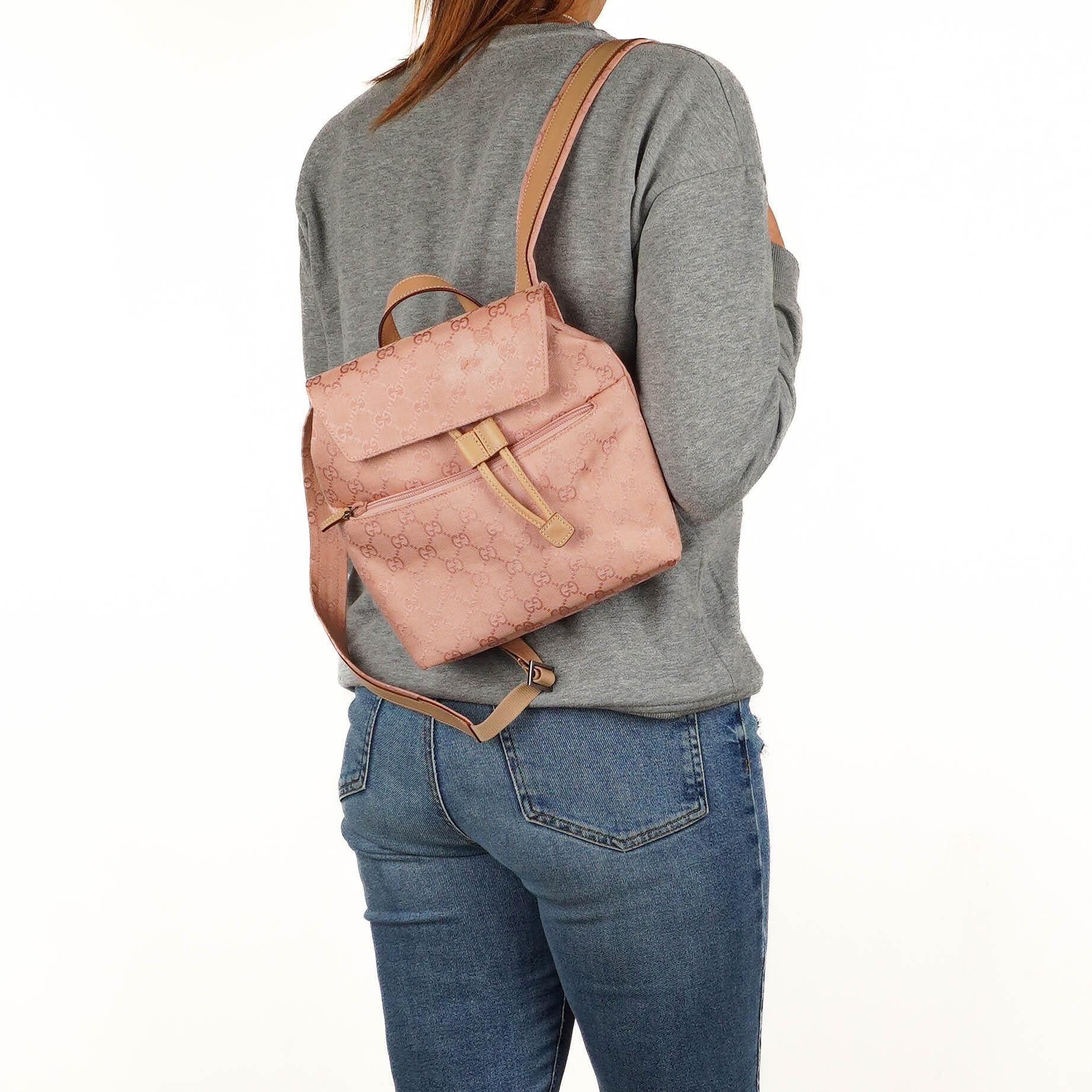 Gucci Pink GG Canvas Monogram Rucksack