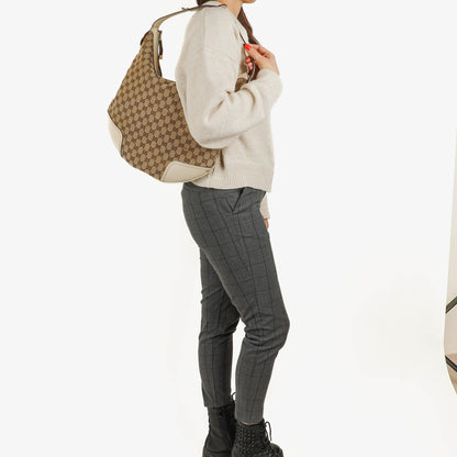 Gucci Princy Hobo-Tasche aus Beige/Ebony GG-Stoff