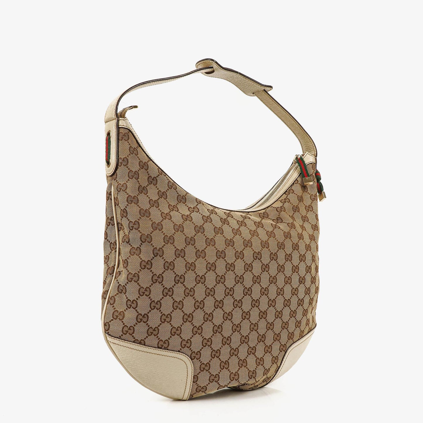 Gucci Princy Hobo-Tasche aus Beige/Ebony GG-Stoff