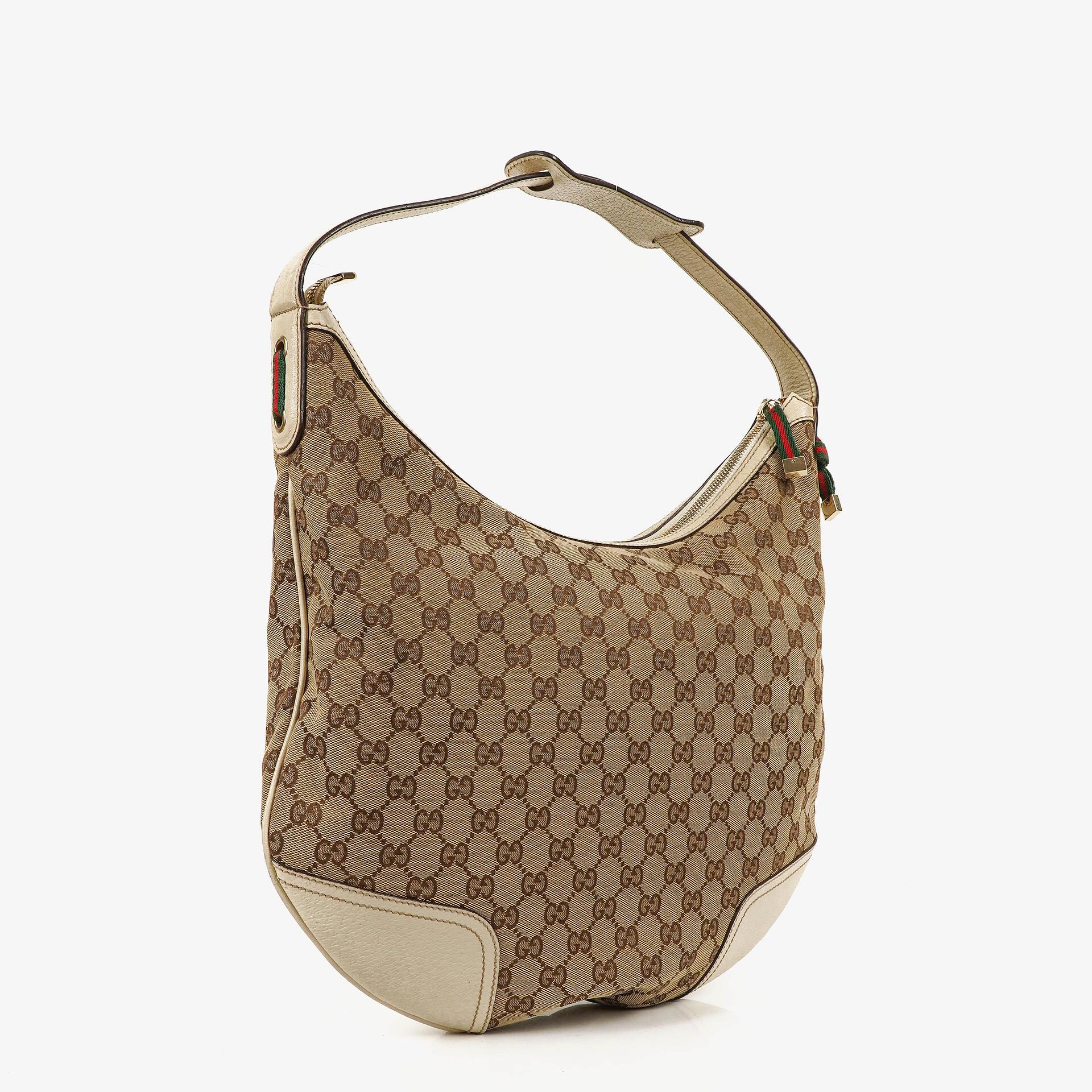 Gucci Princy Hobo-Tasche aus Beige/Ebony GG-Stoff