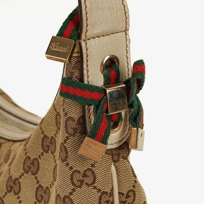 Gucci Princy Hobo-Tasche aus Beige/Ebony GG-Stoff
