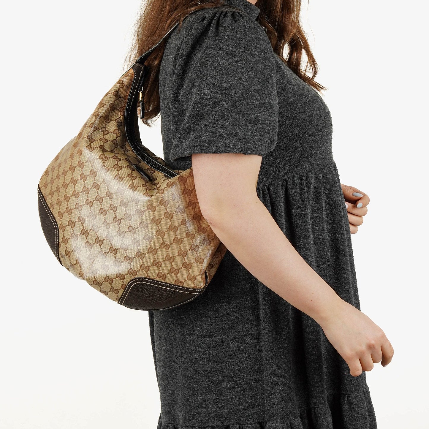 Gucci Princy Hobo Bag aus GG Crystal beschichtetem Canvas