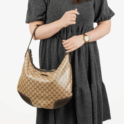 Gucci Princy Hobo Bag aus GG Crystal beschichtetem Canvas