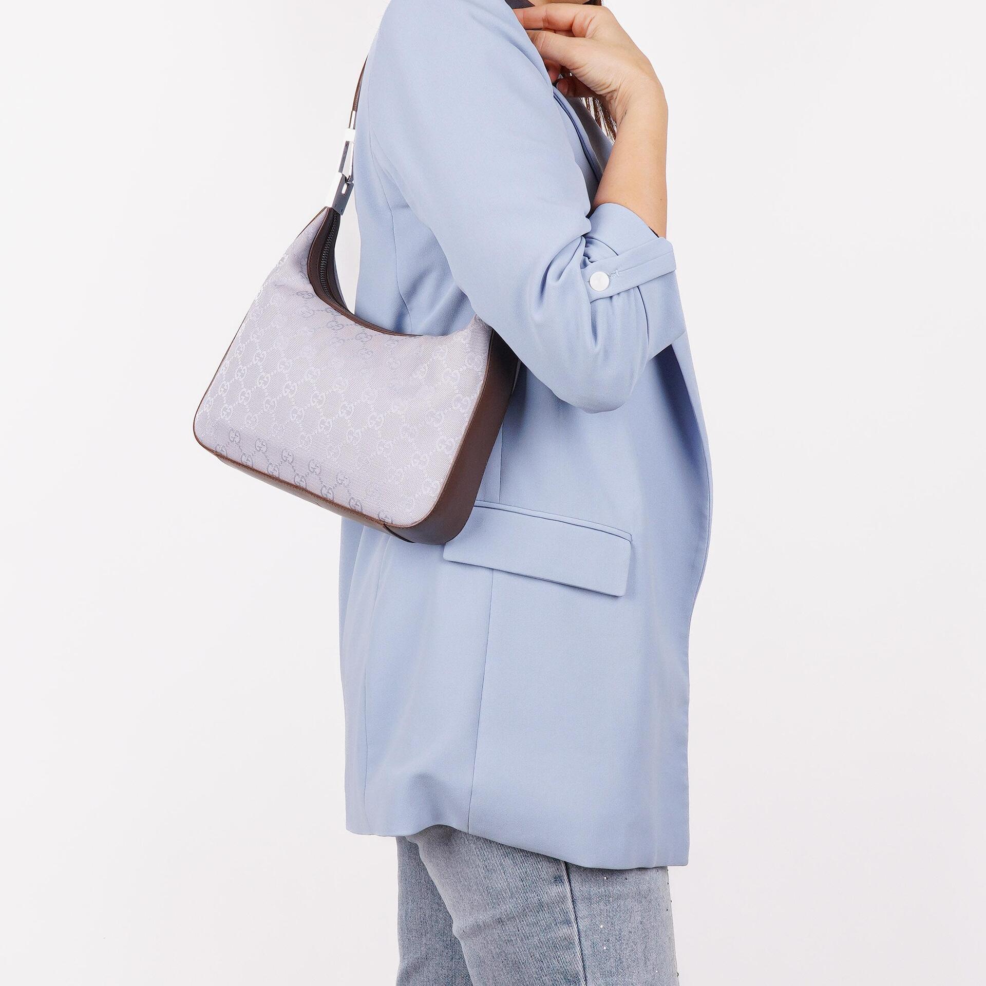 Gucci Lila GG Canvas Schulter-Hobo-Tasche