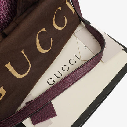 Gucci Bamboo Shopper Tote Tasche Medium aus lila genarbtem Kalbsleder