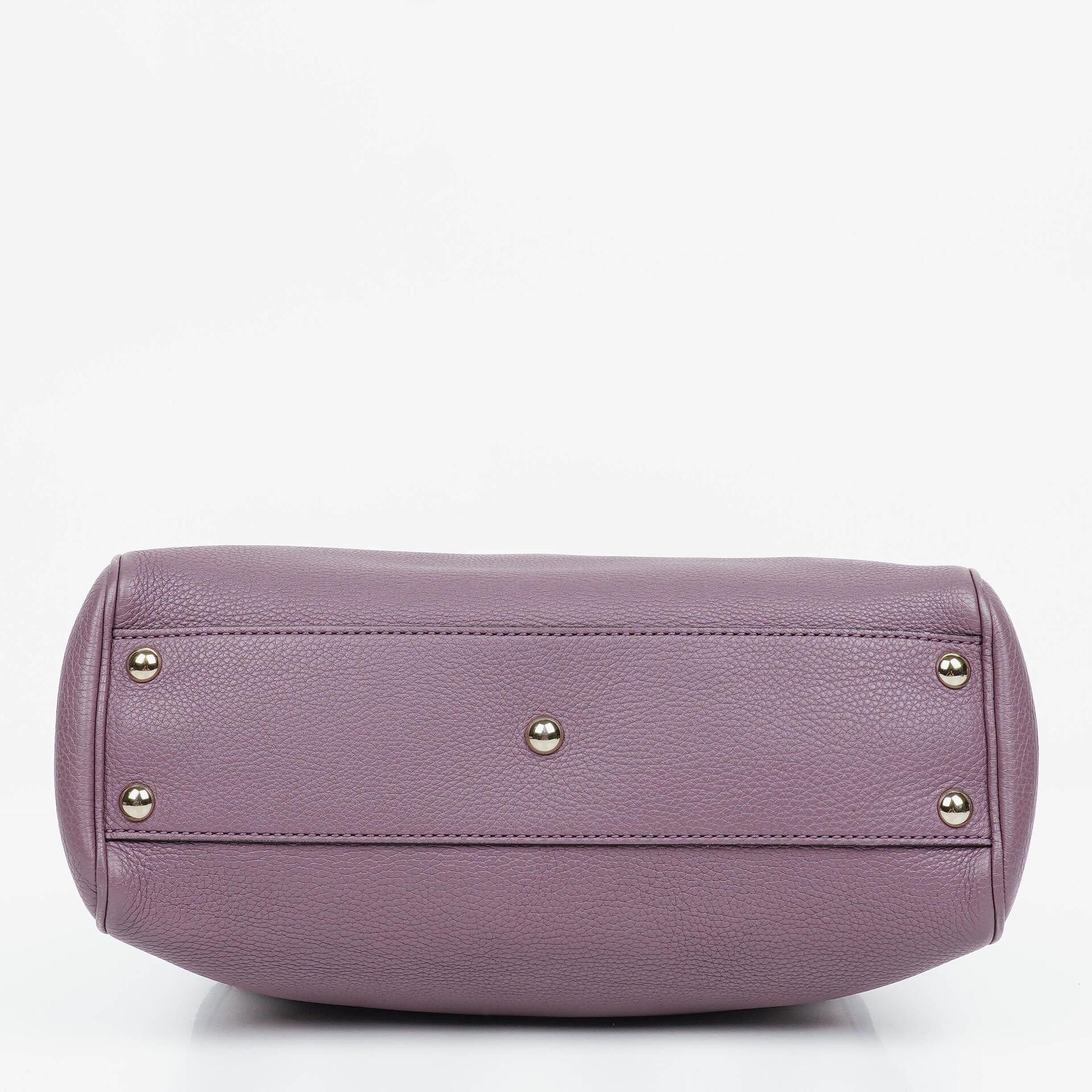 Gucci Mini Bamboo Tote aus lilafarbenem genarbtem Kalbsleder