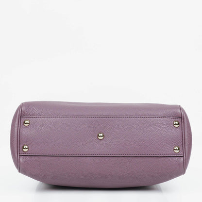 Gucci Mini Bamboo Tote aus lilafarbenem genarbtem Kalbsleder