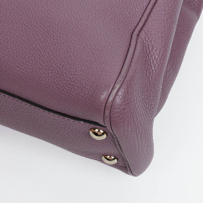 Gucci Mini Bamboo Tote aus lilafarbenem genarbtem Kalbsleder