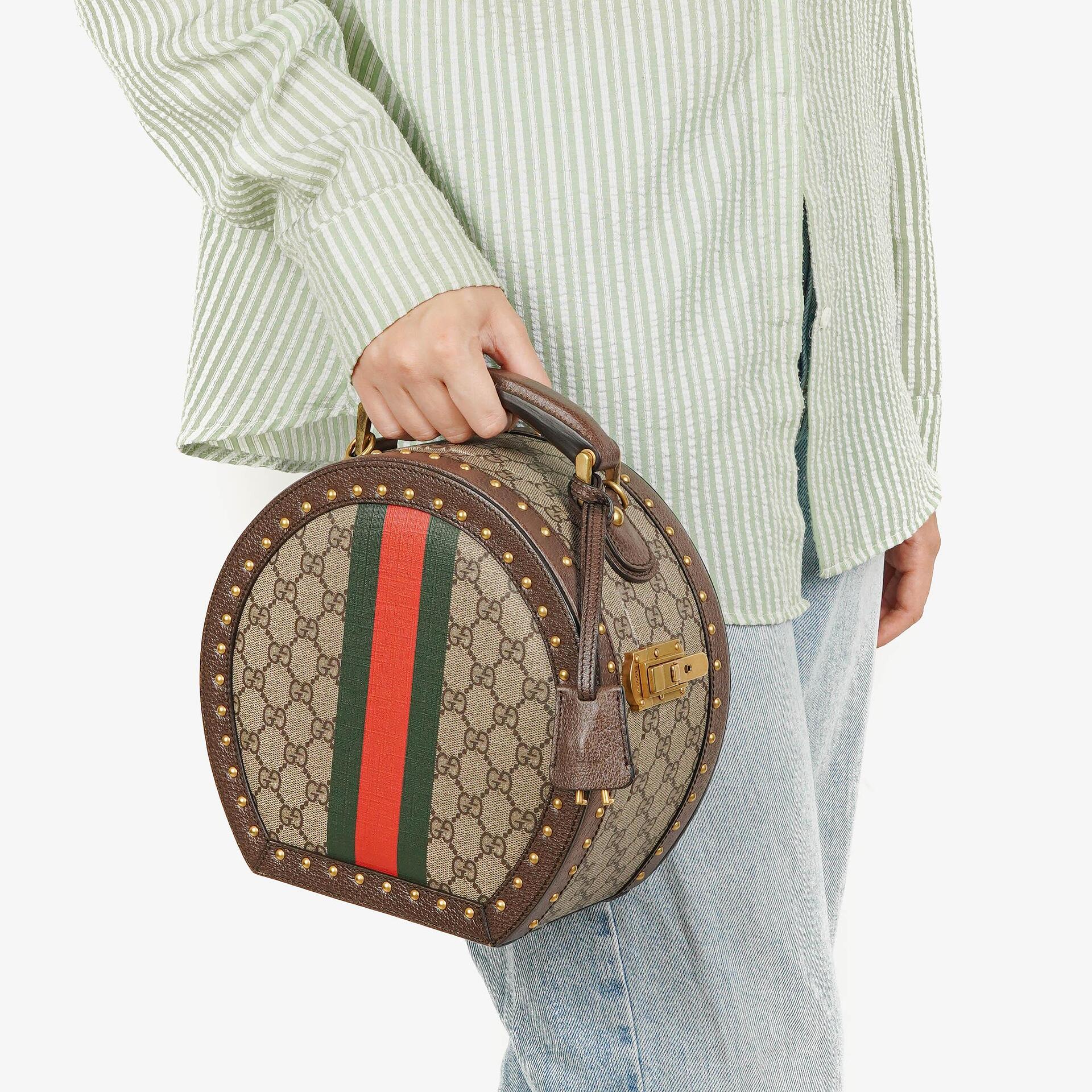 Gucci Savoy Extra Small Hutkoffer aus Web GG Supreme Canvas