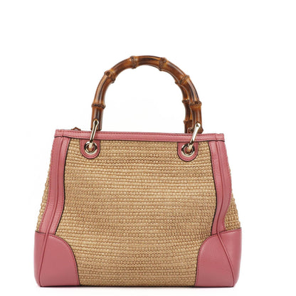 Gucci Shopper Bamboo Raffia Tote Tasche