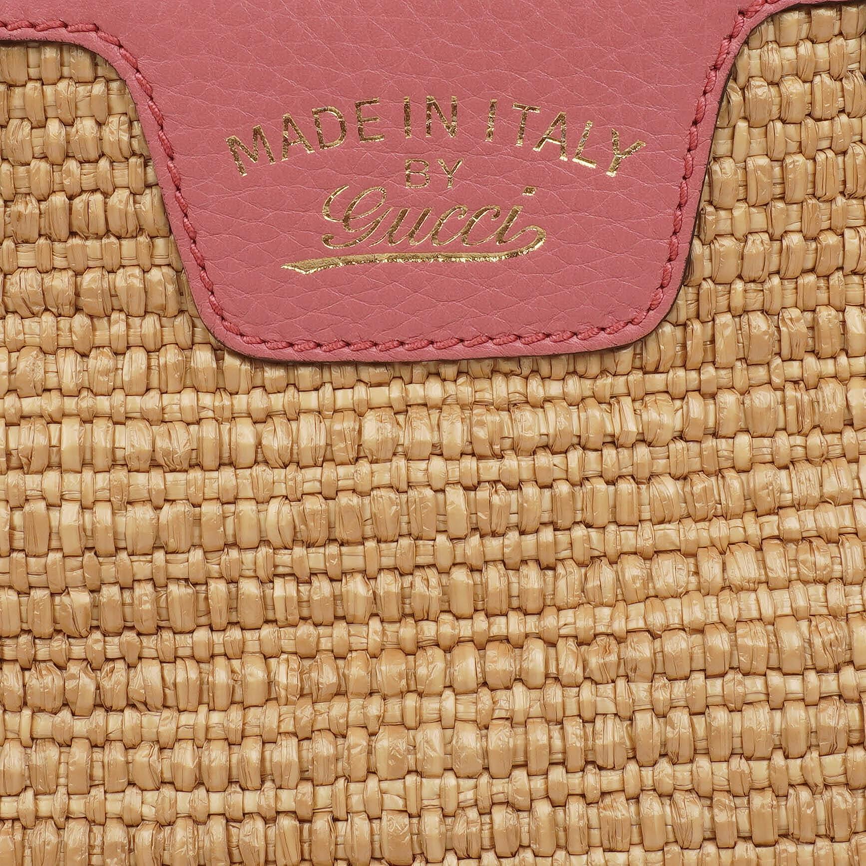 Gucci Shopper Bamboo Raffia Tote Tasche