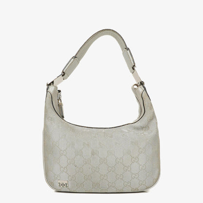 Gucci Silber Metallic Canvas Hobo Tasche