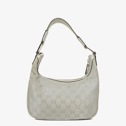 Gucci Silber Metallic Canvas Hobo Tasche