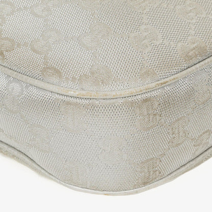 Gucci Silber Metallic Canvas Hobo Tasche