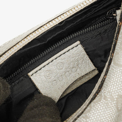 Gucci Silber Metallic Canvas Hobo Tasche