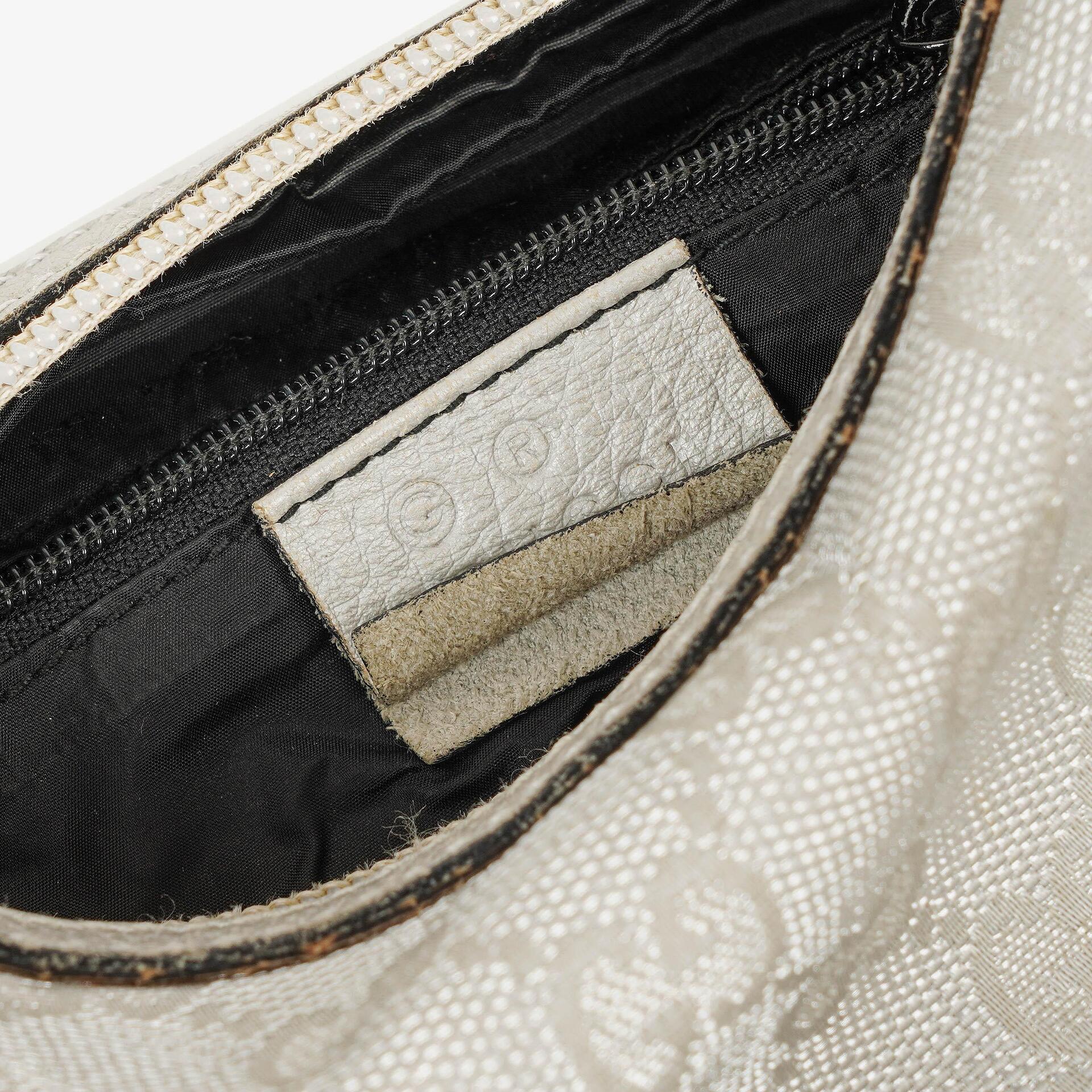 Gucci Silber Metallic Canvas Hobo Tasche