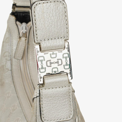 Gucci Silber Metallic Canvas Hobo Tasche