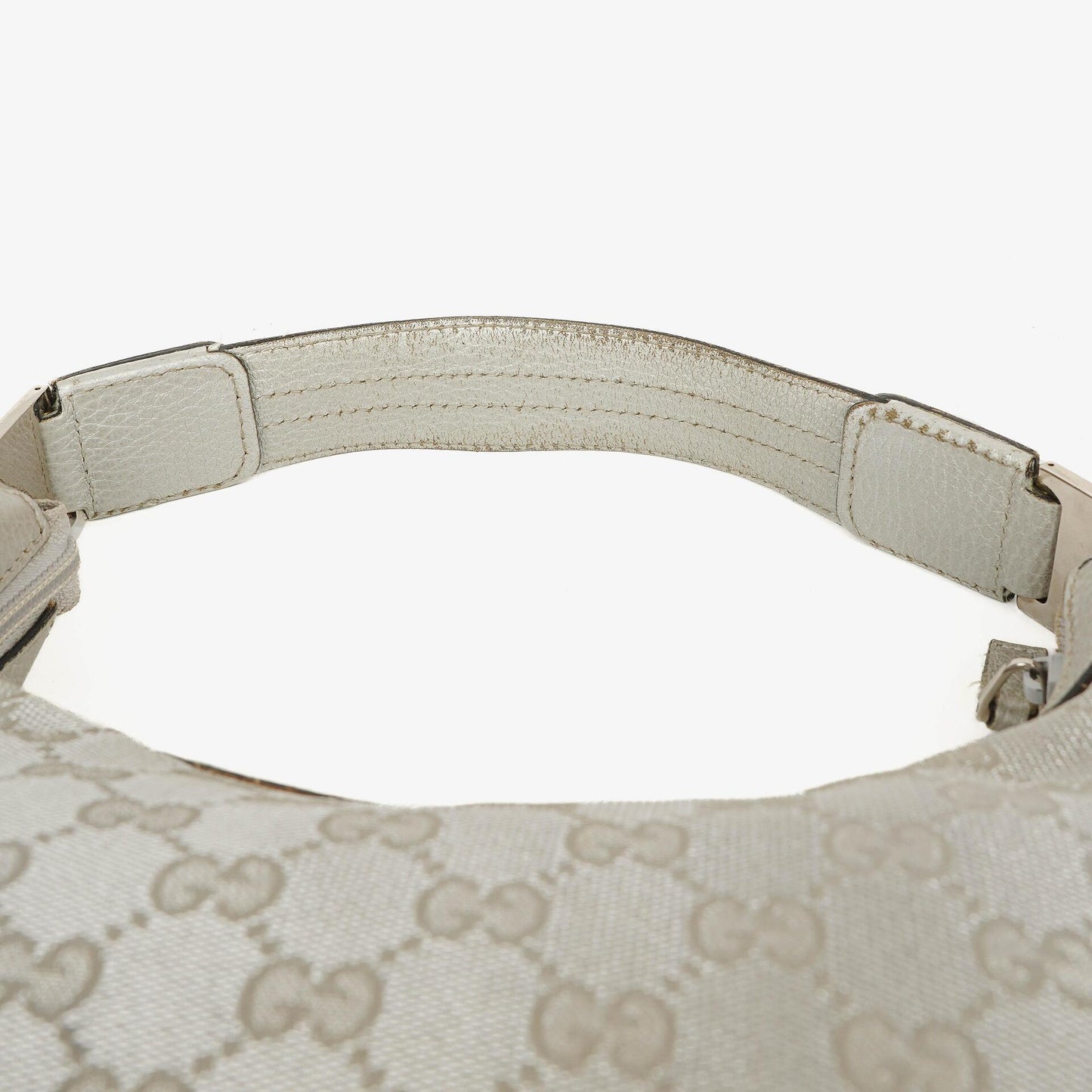 Gucci Silber Metallic Canvas Hobo Tasche