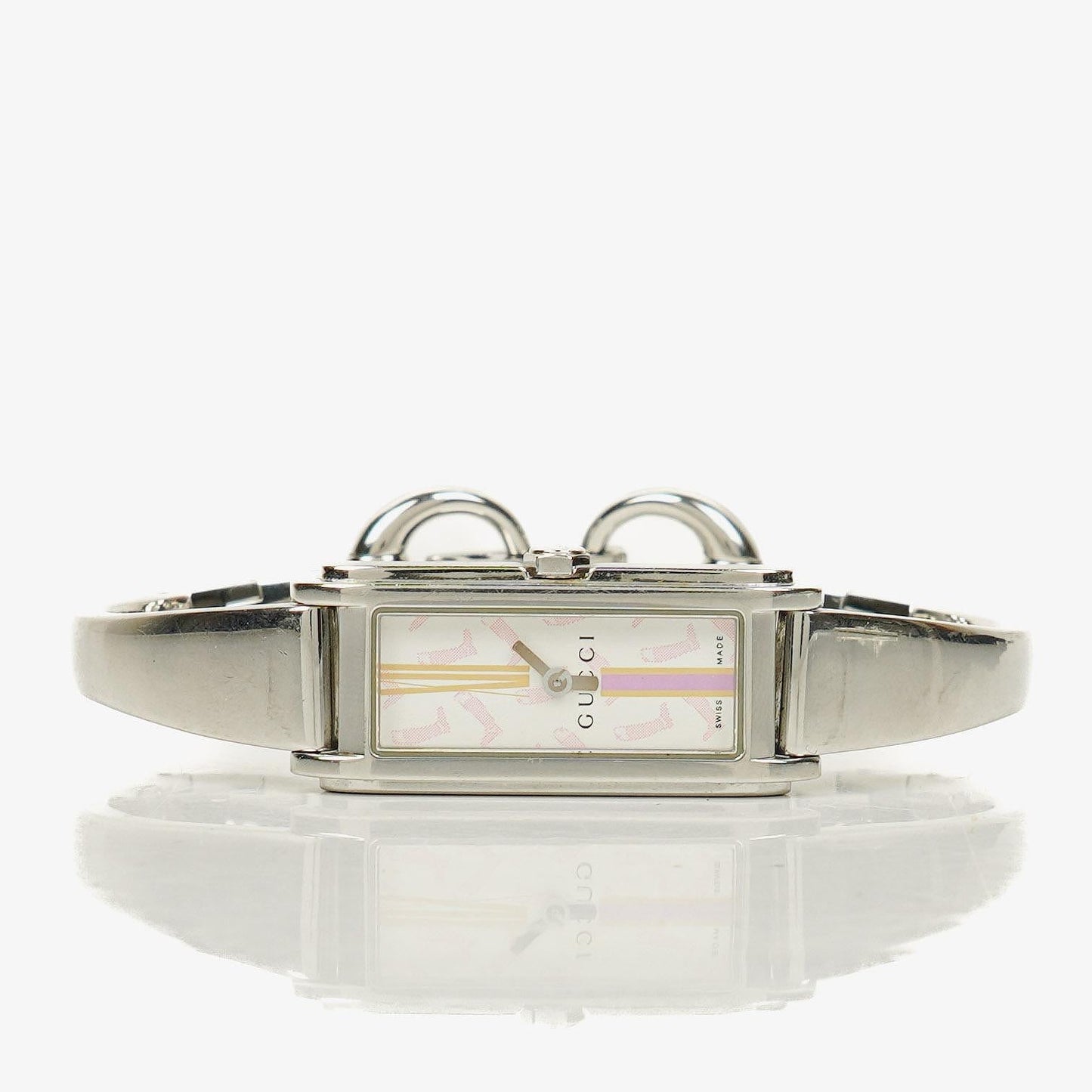 Gucci 109 Damenarmbanduhr aus silberfarbenem Edelstahl