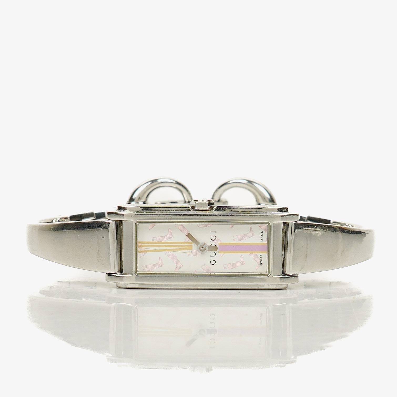 Gucci 109 Damenarmbanduhr aus silberfarbenem Edelstahl