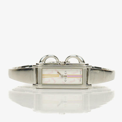 Gucci 109 Damenarmbanduhr aus silberfarbenem Edelstahl