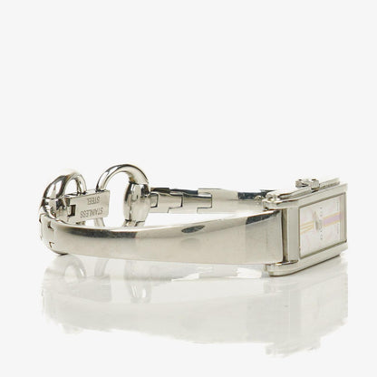 Gucci 109 Damenarmbanduhr aus silberfarbenem Edelstahl