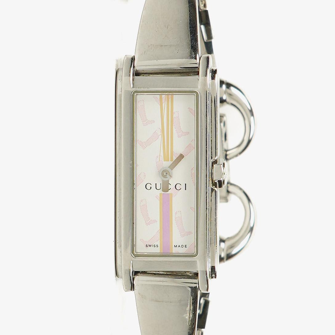 Gucci 109 Damenarmbanduhr aus silberfarbenem Edelstahl