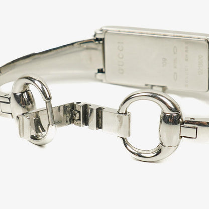 Gucci 109 Damenarmbanduhr aus silberfarbenem Edelstahl