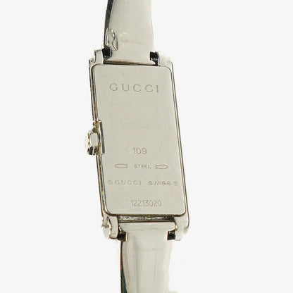 Gucci 109 Damenarmbanduhr aus silberfarbenem Edelstahl