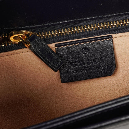 Gucci Kleine Horsebit 1955 Schultertasche aus dunkelblauem Leder