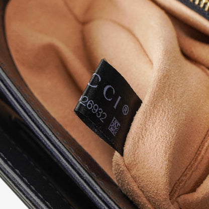 Gucci Kleine Horsebit 1955 Schultertasche aus dunkelblauem Leder