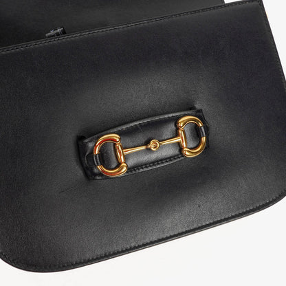 Gucci Kleine Horsebit 1955 Schultertasche aus dunkelblauem Leder