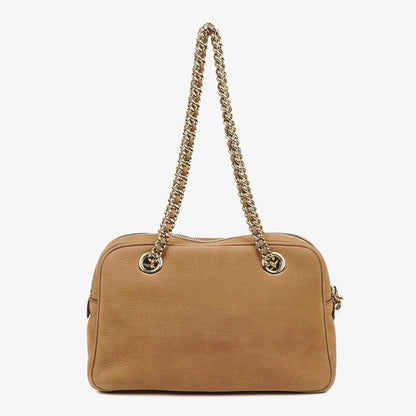 Gucci Kleine Soho Bowler Tasche aus braunem Nubukleder