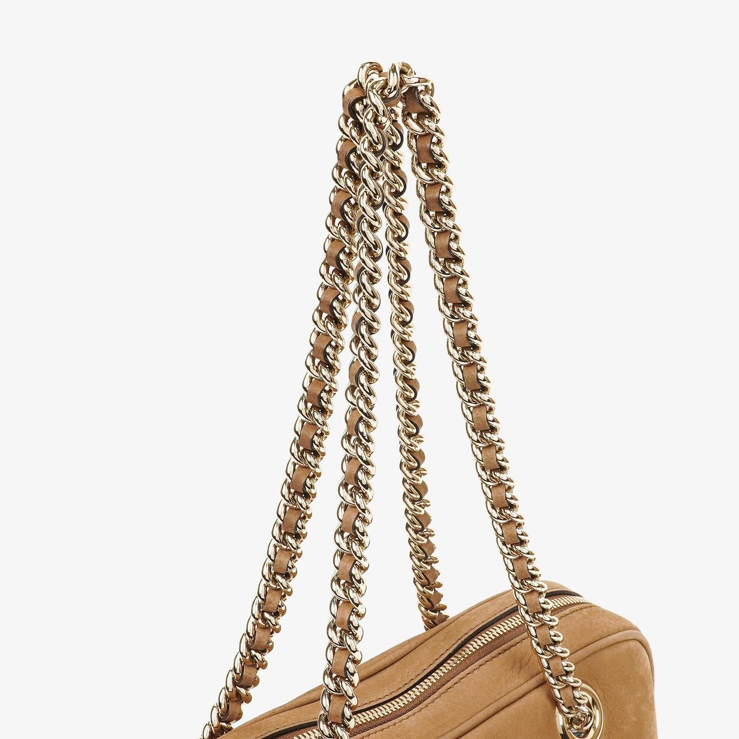 Gucci Kleine Soho Bowler Tasche aus braunem Nubukleder