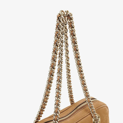 Gucci Kleine Soho Bowler Tasche aus braunem Nubukleder