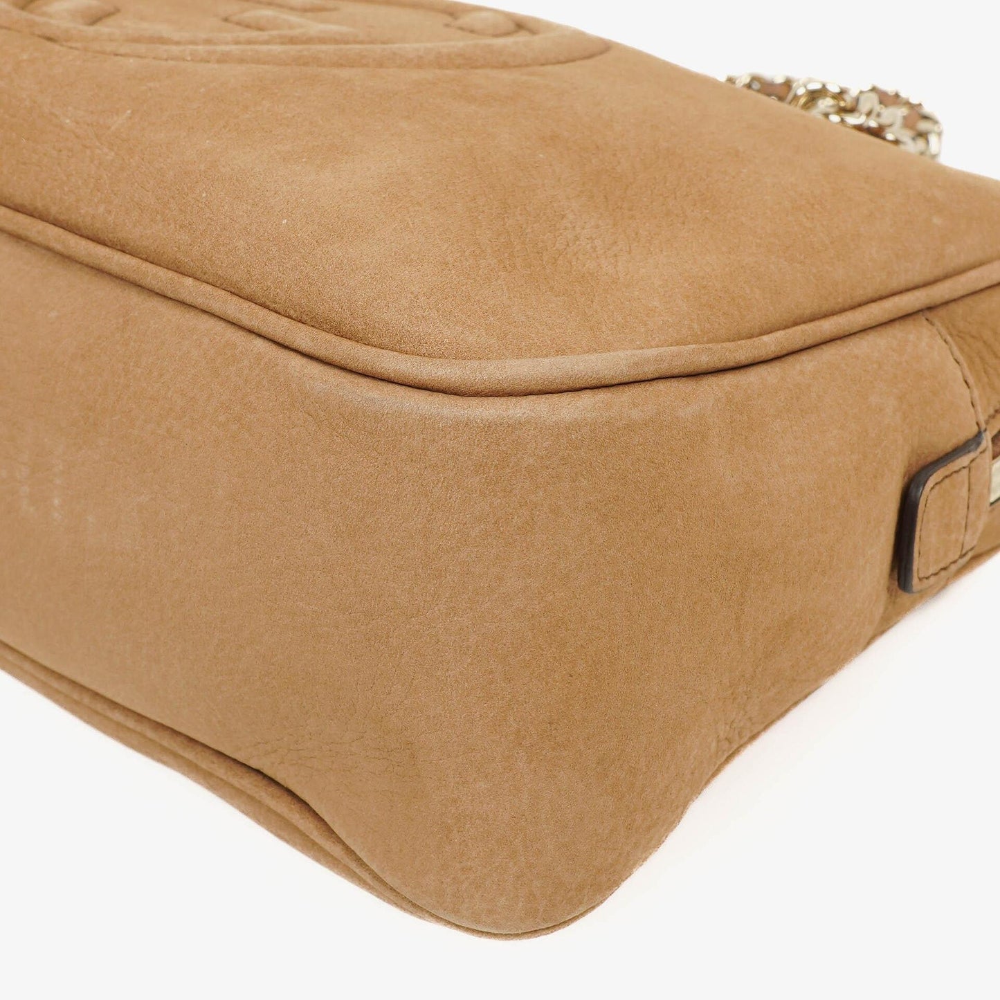 Gucci Kleine Soho Bowler Tasche aus braunem Nubukleder