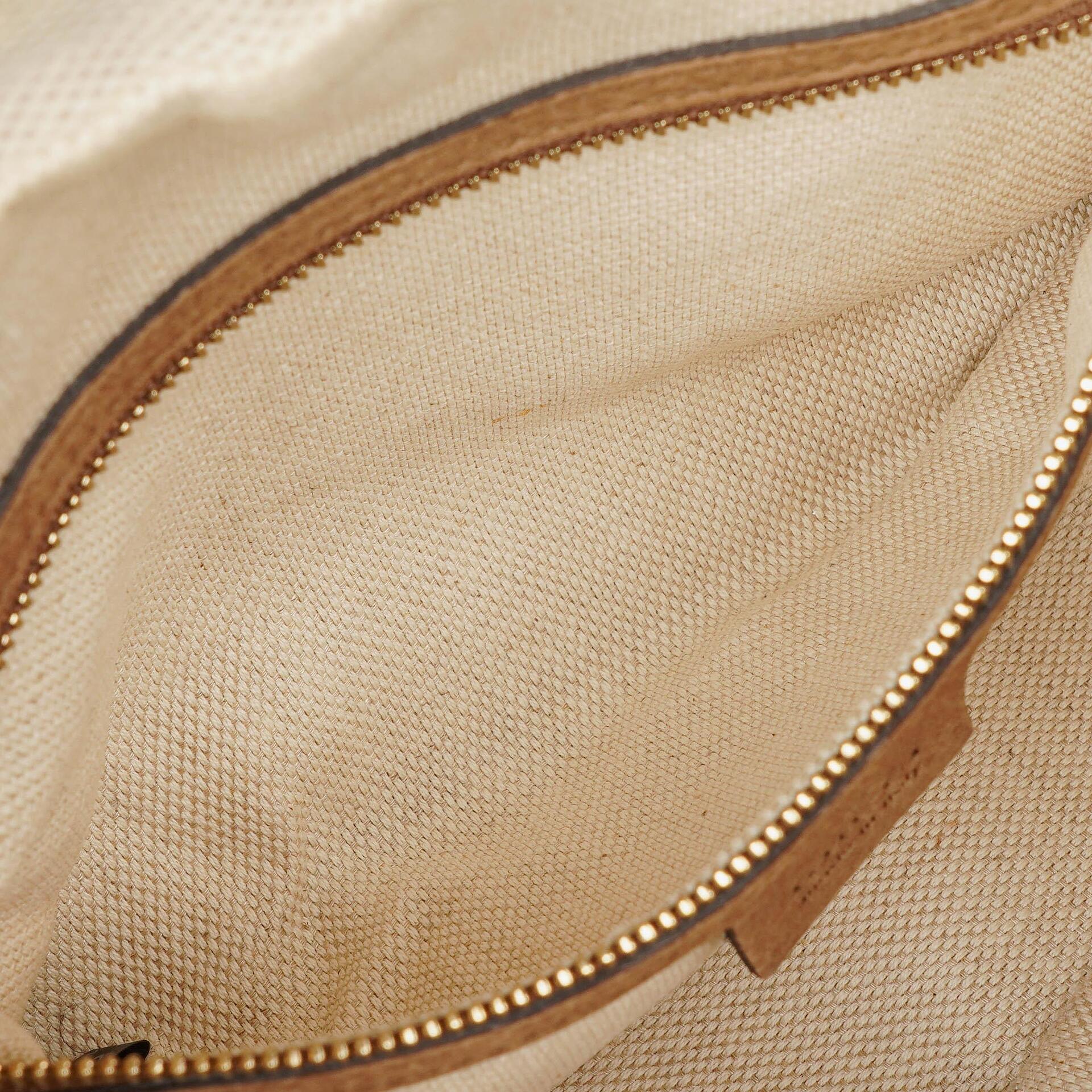 Gucci Kleine Soho Bowler Tasche aus braunem Nubukleder