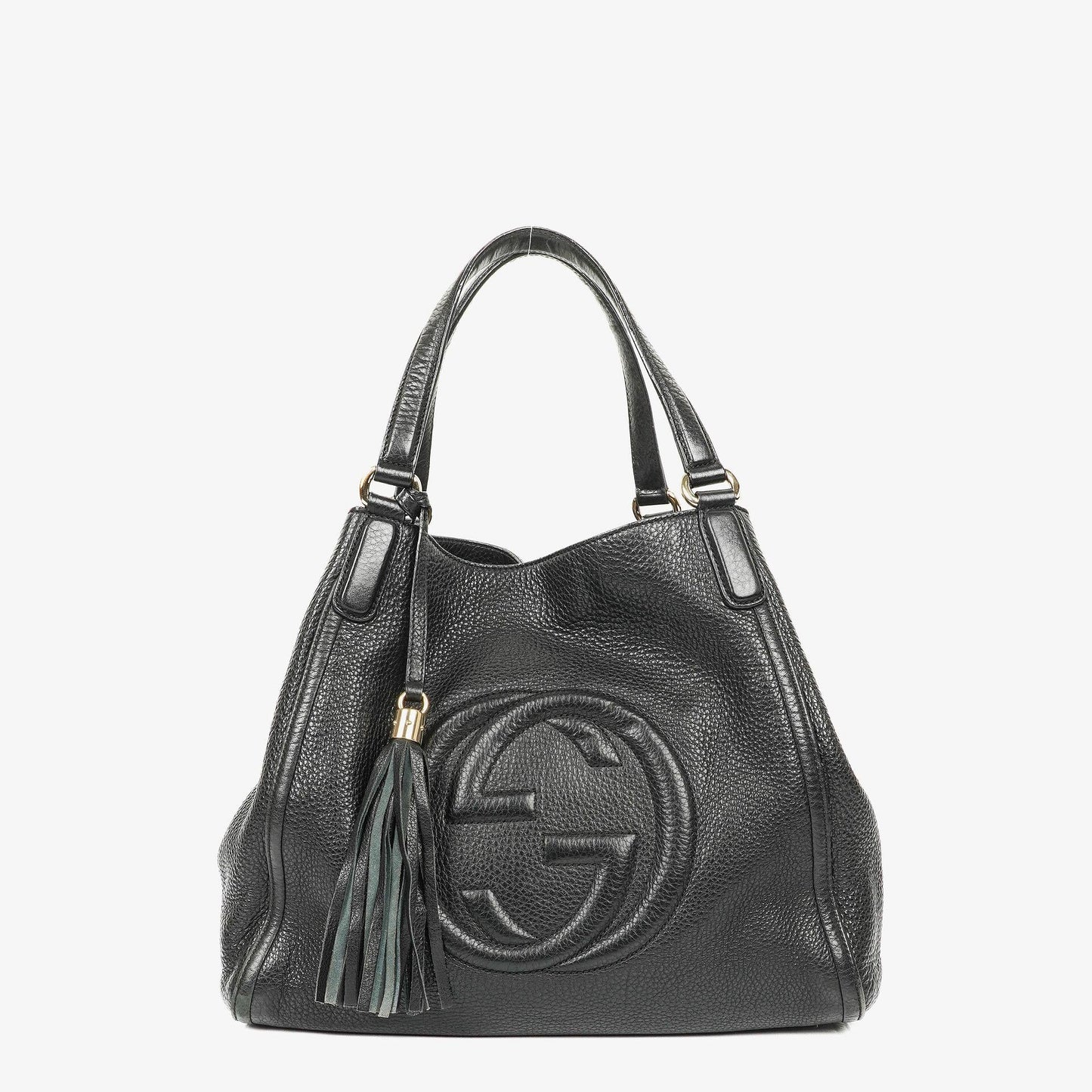 Gucci Soho Schwarze Genarbte Kalbsleder Tote-Tasche