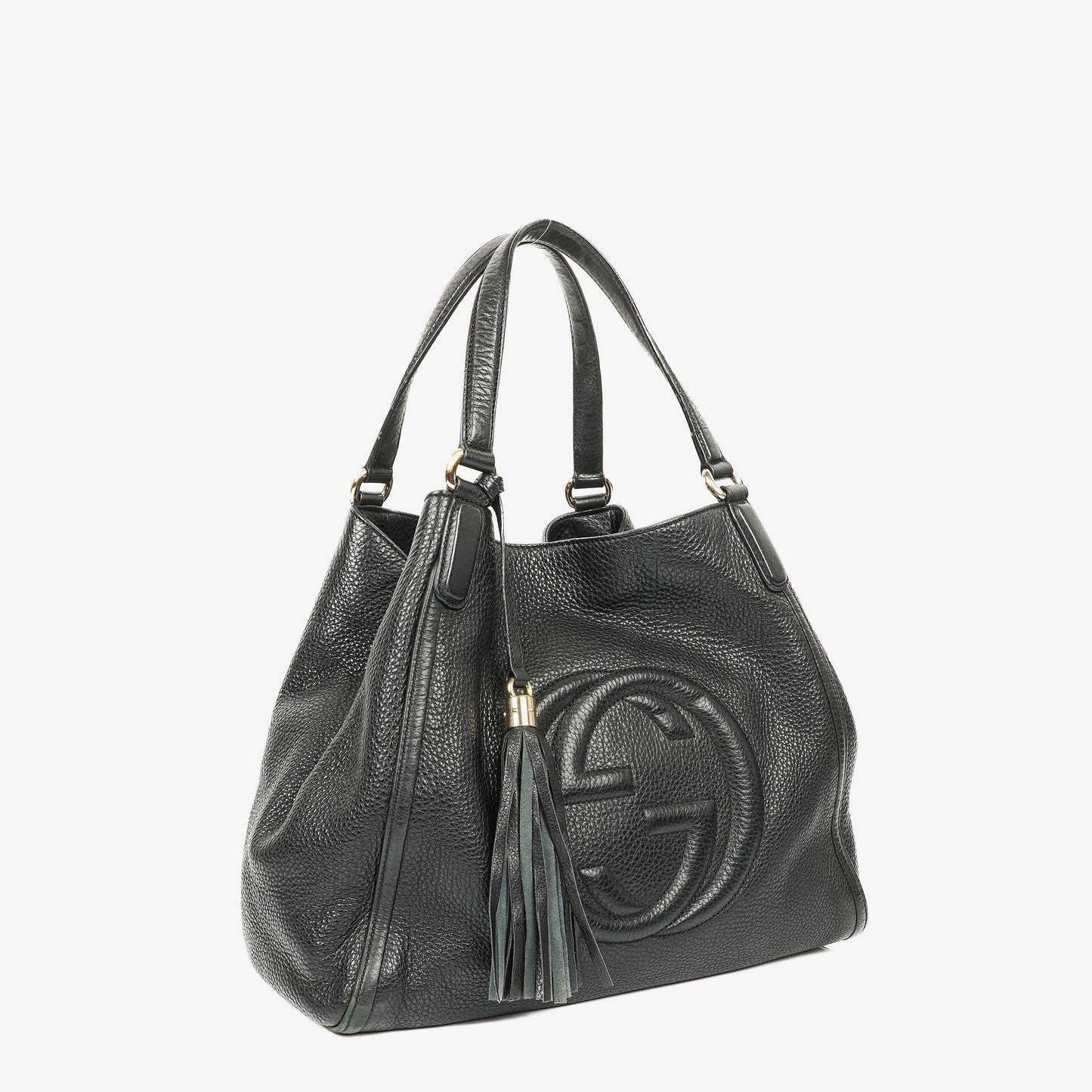 Gucci Soho Schwarze Genarbte Kalbsleder Tote-Tasche